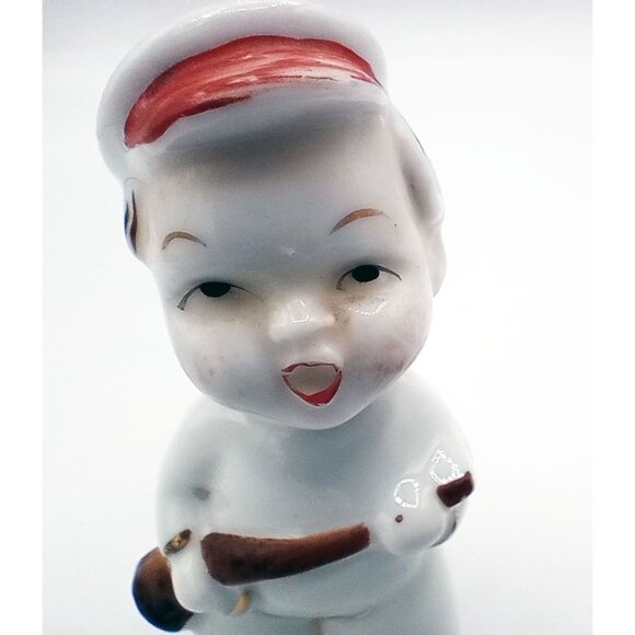 Ceramic Choir Boy Angel Baby Figures Pair Vintage w Instruments 2.75 Inch Japan - Picture 16 of 16